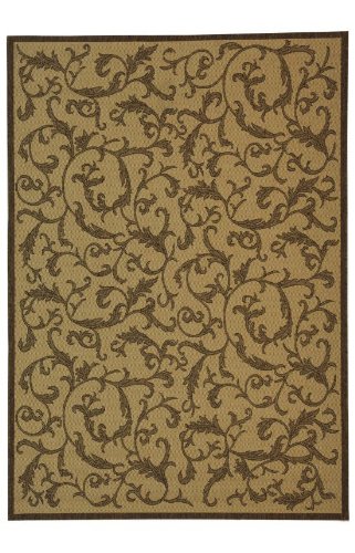 Safavieh CY2653-3001-8SQ Courtyard Collection 7-Feet 10-Inch Square Indoor/ Outdoor Square Area Rug, Natural and Brown