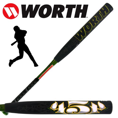 Softball Bats Worth New 2012 Worth Mutant 454 SBM454 Slowpitch Softball Bat 34" BlackGreen