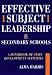 Books : Effective Subject Leadership in Secondary Schools: A Handbook of Staff Development Activities