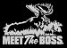 Meet the Boss Upstream Images Silver Vinyl Wildlife Car Truck Window Decal Sticker