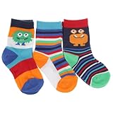 Baby Boy Patterned Cotton Rich Casual Socks (Pack of 3) (UK Shoe 3-5.5 , Euro 19-22 (Age