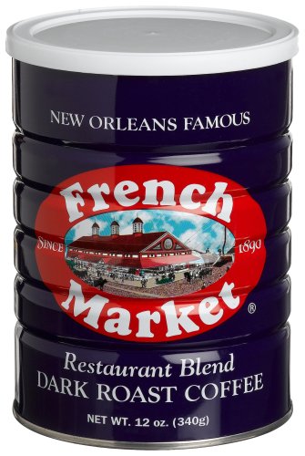 French Market Restaurant Blend Dark Roast, 12-Ounce Tins (Pack of 3) by French Market