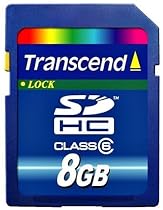 Transcend 8 GB SDHC Class 6 Flash Memory Card TS8GSDHC6E [Amazon Frustration-Free Packaging]
