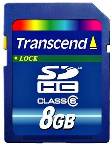 Transcend 8 GB Class 6 SDHC Flash Memory Card TS8GSDHC6E [Amazon Frustration-Free Packaging]