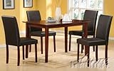 IMAGE OF 5pc Dining Table and Chairs Set in Mahogany Finish