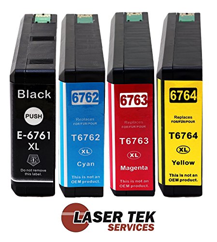 Laser Tek Services® Compatible Ink Cartridge Replacement for the Epson T676XL120, T676XL220, T676XL320, T676XL420. (Black, Cyan, Magenta, Yellow, 4-Pack)