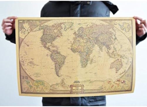 Wall Decor, MOONHOUSE 69x51CM Retro Print Map Wall Sticker Kraft Paper