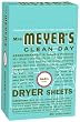 Mrs. Meyer's Clean Day Dryer Sheets, Basil, 80-Count Boxes (Pack of 3)