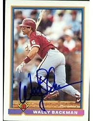Collectibles: Wally Backman Autographed/Hand Signed Baseball Card (Philadelphia Phillies) 1991 Bowman #490 - Hall of Fame Memorabilia