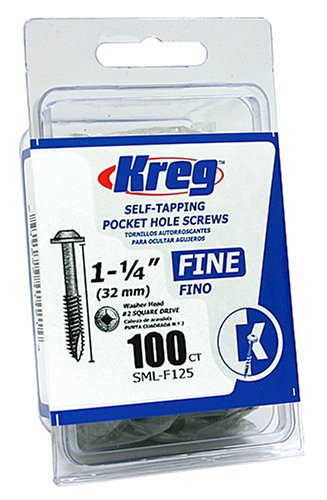 Kreg SML-F125-100  Pocket Screws - 1-1/4-Inch, 7 Fine, Washer-Head, 100-Count