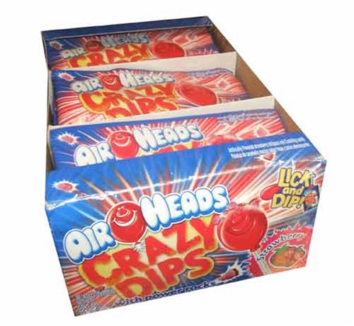 Airheads, Air Heads Crazy Dips Lick and Dip Strawberry Candy(box of 30 .42 Ounce Packs) by Perfetti