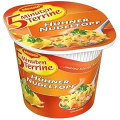 Maggi 5 Minuten-Terrine H�hner-Nudeltopf, 8er Pack (8 x 43 g Becher)