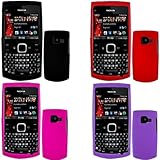 iNcido Brand Nokia X2-01 Combo Rubber Black + Rubber Red + Rubber Hot Pink  ....