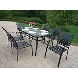 Oakland Living 10188-7-BK SevenPiece Outdoor Dining Set