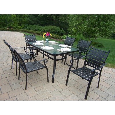 Oakland Living 10188-7-BK SevenPiece Outdoor Dining Set product image