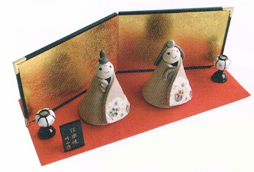 信楽焼　雛人形　秀作陶ひな人形ぼんぼりセット「陽菜（ひな）」　信楽焼　明山作　しがらき焼