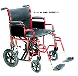 ` Transport Wheelchair Bariatric 20 Wide Blue Supports individuals up to 450 Lbs. * Dual reinforc
