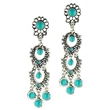 Turquoise Enamel Chandelier Dangle Earrings