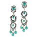 Turquoise Enamel Chandelier Dangle Earrings