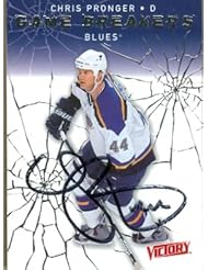Collectibles: Chris Pronger autographed Hockey Card (St. Louis Blues) 2003 UD Victory GB #GB16 - Autograph Warehouse