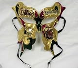 Pink, Green and Gold New Orleans Butterfly Mardi Gras Mask Pink, Green and Gold New Orleans Butterfly Mardi Gras Mask