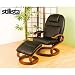STILISTA Leder Massagesessel mit Hocker im S-Design