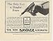 1910 Savage Automatic Only Gun a Burglar Fears Print Ad (20960)