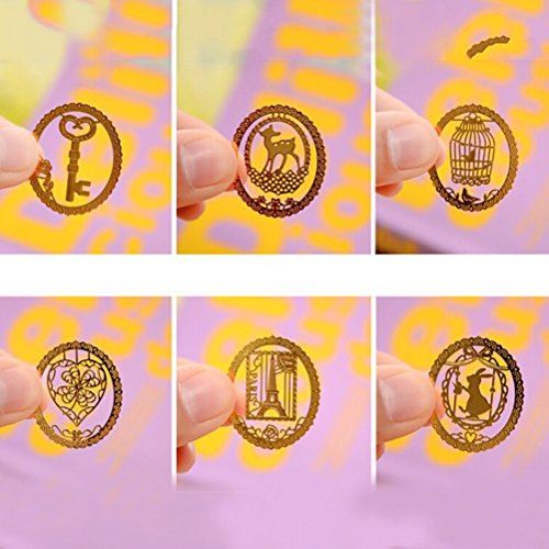 uhoMEy Kawaii Golden Metal Bookmarks Cute Bookmark for Books Stationery Gift