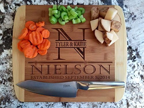 Personalized Cutting Board 11x14 Round Edge Bamboo - Nielson Style