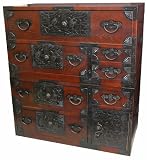 Asian Furniture & Home D&eacute;cor - 37" Japanese Design Double Stacked Emporer's Tansu Cabinet