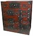Asian Furniture & Home D&eacute;cor - 37" Japanese Design Double Stacked Emporer's Tansu Cabinet
