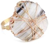 Vanessa Mooney Shelby Grey Agate Wire-Wrapped Ring