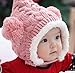 Susen 1pcs Lovely Kid Baby Dual Balls Girl Boys Knitting Wool Keep Warm Beanie Cap Hat (Pink)