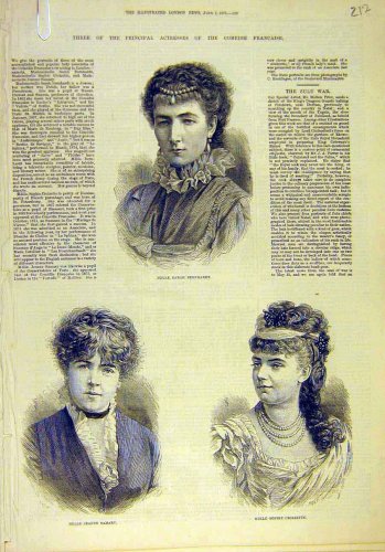 1879 Portrait Bernhardt Samary Croizette French Comedy
