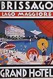 GRAND HOTEL BRISSAGO LAGO MAGGIORE BEACH SAILBOAT VINTAGE POSTER CANVAS REPRO