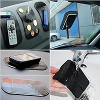 【メール便発送】超強力粘着滑り止めマット黒（8cm×14cm)が激安！ダッシュボード上やキッチン周りの小物整理などに！【輸入商品につき説明書無し、パッケージなし、多少のキズ汚れはご了承ください】