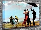 Banksy - Crude Oil Dancing Street Graffiti Stencil Art Canvas Art Canvas Print Picture print Size: (16