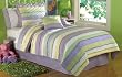 Annas Ruffle Purple Full / Queen Size Quilt with 2 Pillow Shams