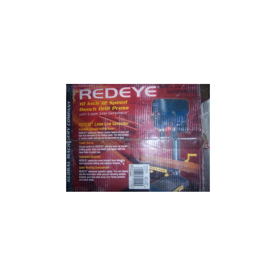 GMC Redeye 10/12 Speed Bench Drill Press with Laser Line Generator .
