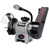150mm 370w 230v Bench Grinder With Sanding Belt And Work Light