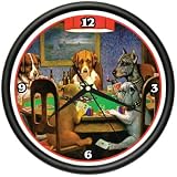 DOGS PLAYING POKER ~Wall Clock~ dog art poster print
