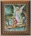 Guardian Angel Bridge in Wood Frame with Golden Trim, 11.25" x 13.25" - MADE IN ITALY