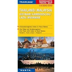 Reisekarte : Thailand / Malaysia / Vietnam / Kambodscha / Laos / Myanmar