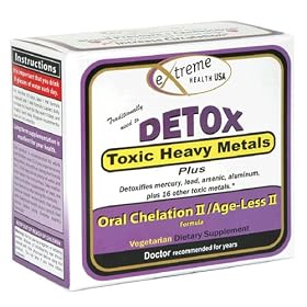 Extreme Health's Detox Heavy Metals Plus Fprmula, Vegetarian Oral Chelation II/Age-Less II set, 2 bottles (AM bottle 60 caplets, PM bottle 60 capsules