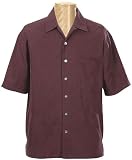 Floral jacquard silk camp in Zinfandel, Size 2XL
