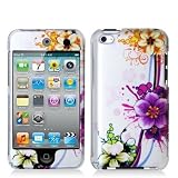 Purple Flower 2d Hard Snap-on Crystal Skin Case Cover Accessory for Ipod Touch 4th Generation 4g 4 8gb 32gb 64gb New By Electromaster
