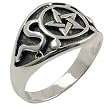 Pentacle & Snakes - Sterling Silver Ring
