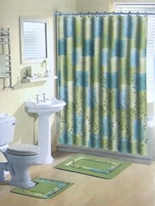 Home Dynamix 331-309 Bath Boutique Poly-Acrylic 15-Piece Bathroom Set, Blue