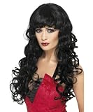 Perruque longue cheveux noirs adulte