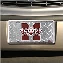 Mississippi State Bulldogs Diamond Metal License Plate
